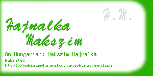 hajnalka makszim business card